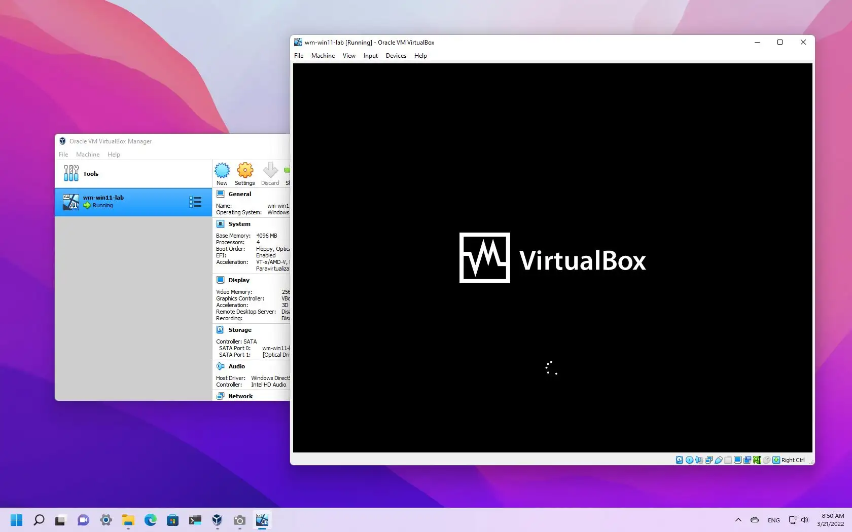 مجازی ساز Virtual box بروی ویندوز 11